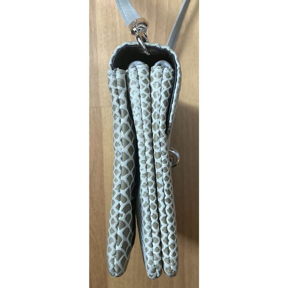 Vintage Due Fratelli Gray Leather Snakeskin Pattern Crossbody Bag Made Canada - Picture 5 of 10